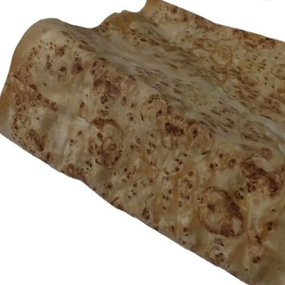 Smooth Paper Back Veneer , Kraft Poplar Burl Veneer Wood Sheets For Round Table